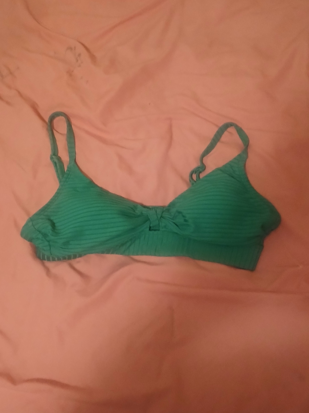 Soft Ribbed Green Wireless Bralette